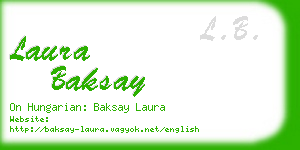 laura baksay business card